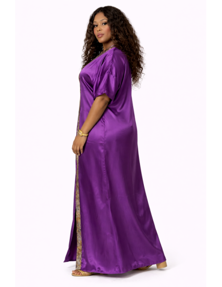 Kaftan satin et brocart fil d'or