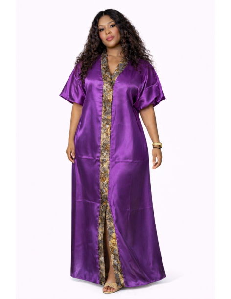 Kaftan satin et brocart fil d'or
