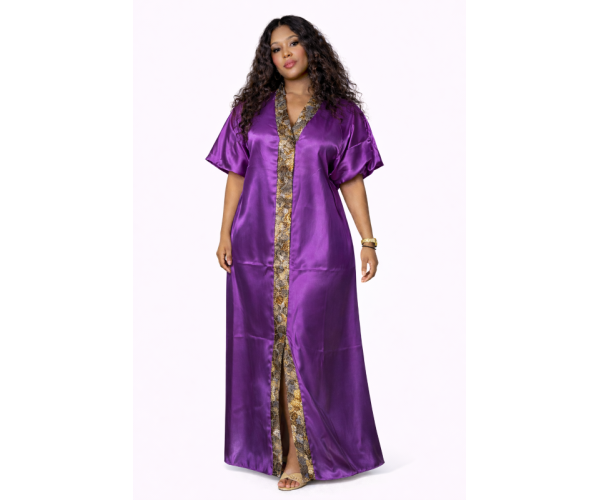 Kaftan satin et brocart fil d'or