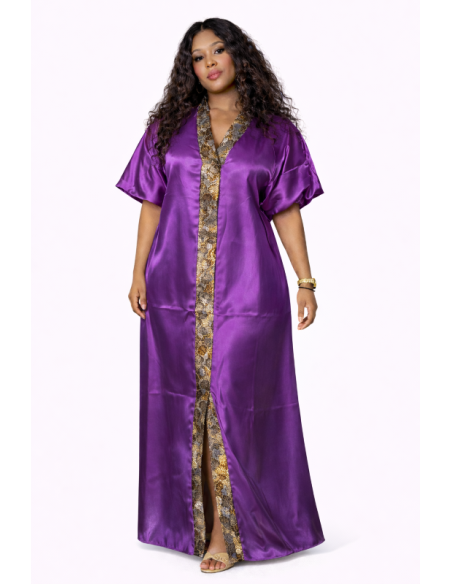 Kaftan satin et brocart fil d'or