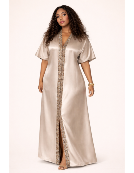 Kaftan satin et brocart fil d'or 2