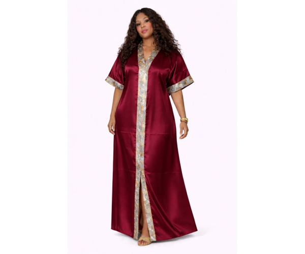 Kaftan satin et brocart fil d'or