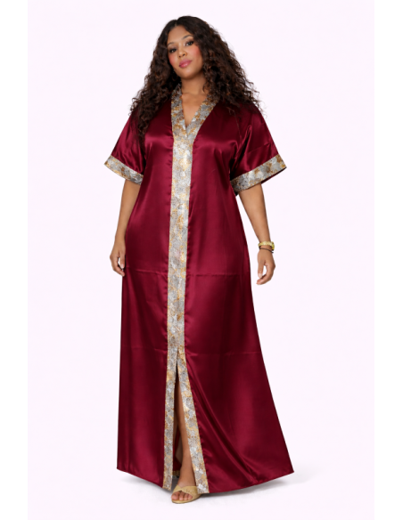 Kaftan satin et brocart fil d'or