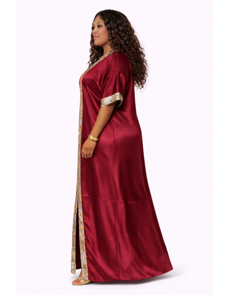 Kaftan satin et brocart fil d'or