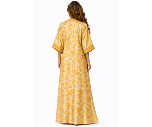 Kaftan satin et brocart strass