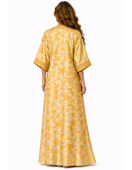 Kaftan satin et brocart strass