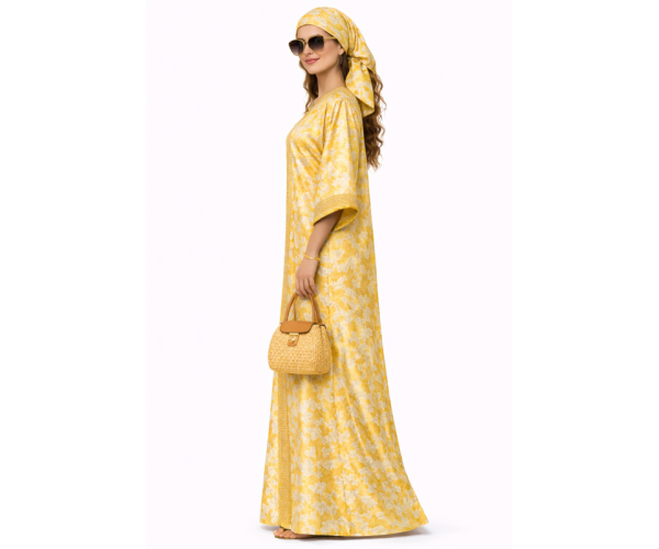 Kaftan satin et brocart strass