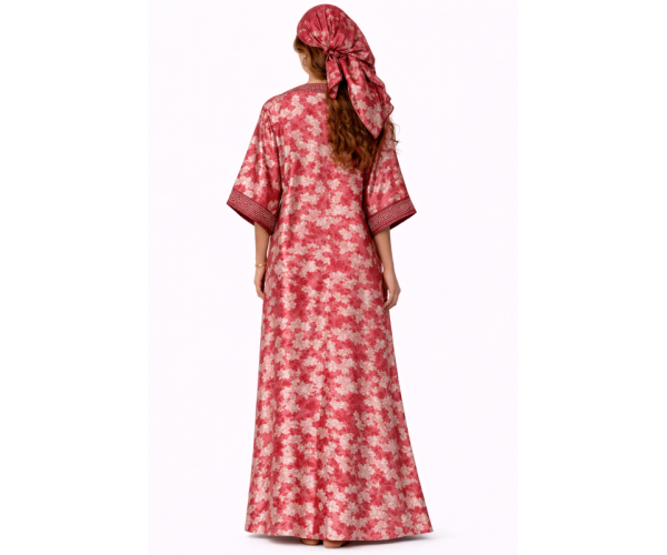 Kaftan satin et brocart strass