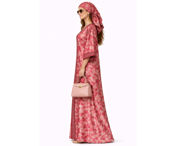 Kaftan satin et brocart strass