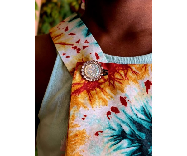 Robe salopette fillette en Wax Étnique & Colorée – Tissu Africain Authentique | Olayek