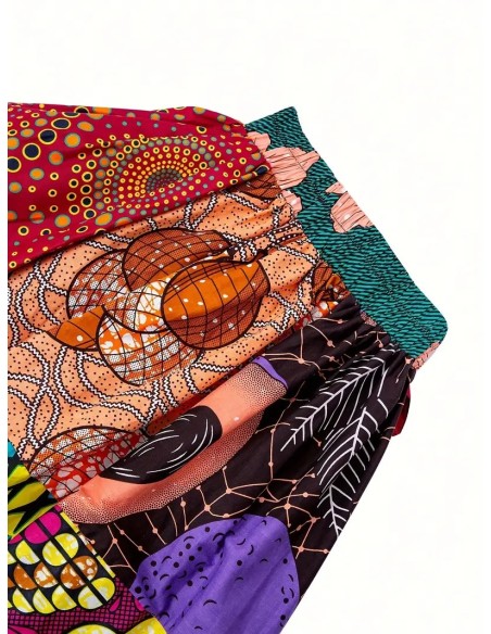 Jupe wax motif patchwork