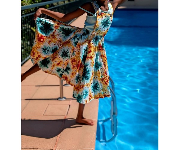 Robe salopette fillette en Wax Étnique & Colorée – Tissu Africain Authentique | Olayek