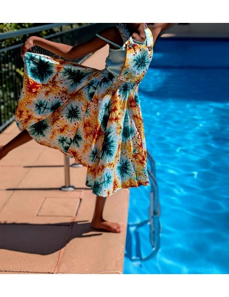 Robe salopette fillette en Wax Étnique & Colorée – Tissu Africain Authentique | Olayek