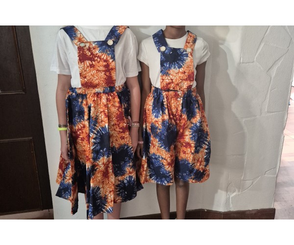 Combihort fillette en Wax Étnique & Colorée – Tissu Africain Authentique | Olayek