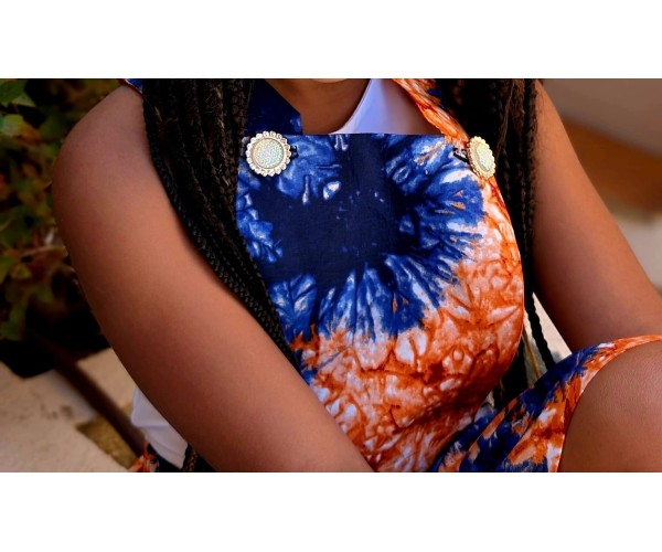 Combihort fillette en Wax Étnique & Colorée – Tissu Africain Authentique | Olayek