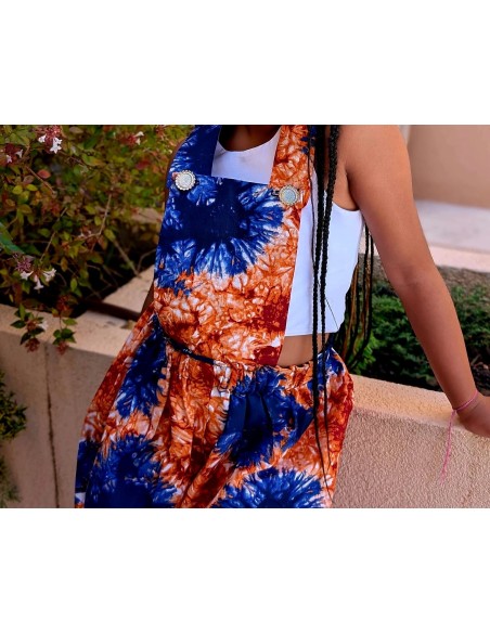Robe salopette fillette en Wax Étnique & Colorée – Tissu Africain Authentique | Olayek