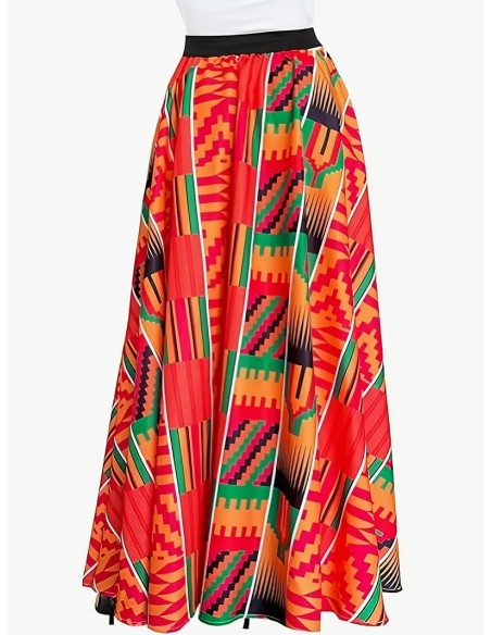 Jupe en wax multicouleur