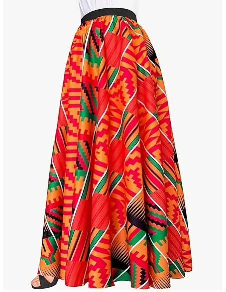 Jupe en wax multicouleur
