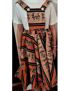 Robe salopette fillette en Wax Étnique & Colorée – Tissu Africain Authentique | Olayek