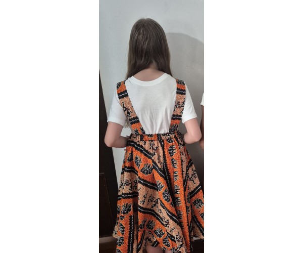 Robe salopette fillette en Wax Étnique & Colorée – Tissu Africain Authentique | Olayek