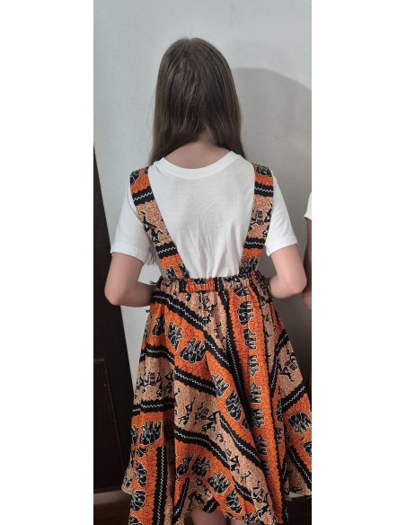 Robe salopette fillette en Wax Étnique & Colorée – Tissu Africain Authentique | Olayek