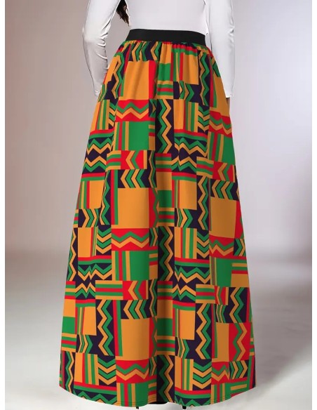 Jupe en wax multicouleur