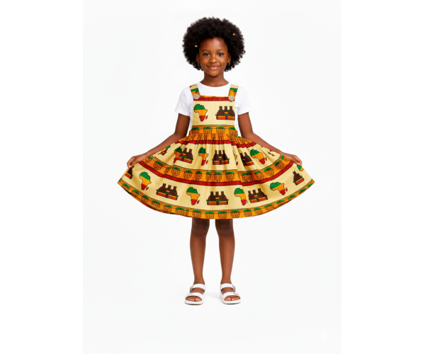 Robe africaine fillette en Wax