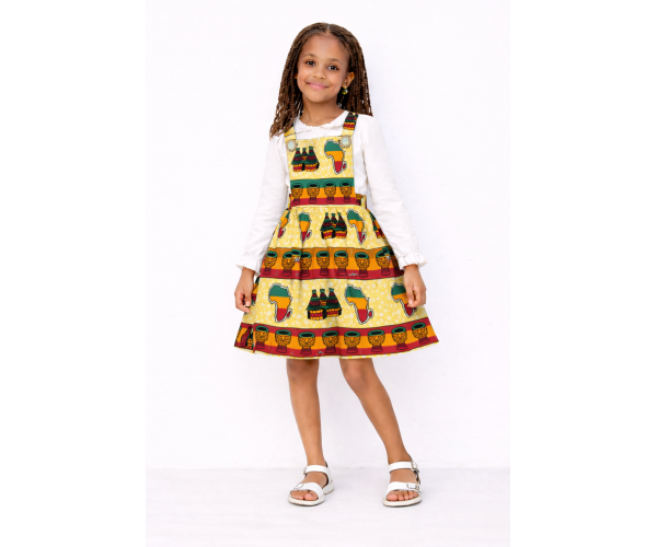 Robe Tablier en tissu africain Wax
